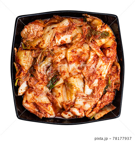 top view of korean appetizer kimchi isolated 78177937