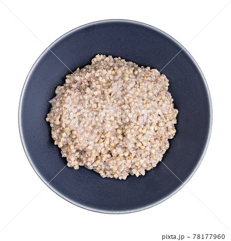 top view of kasha from green buckwheat in bowl 78177960