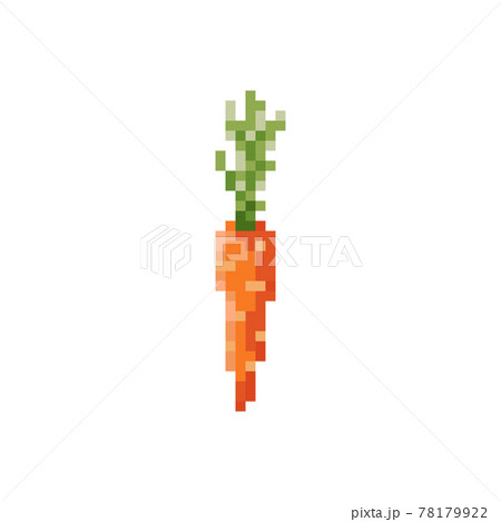 Pixel Carrot Vector Illustration Pixel Art のイラスト素材