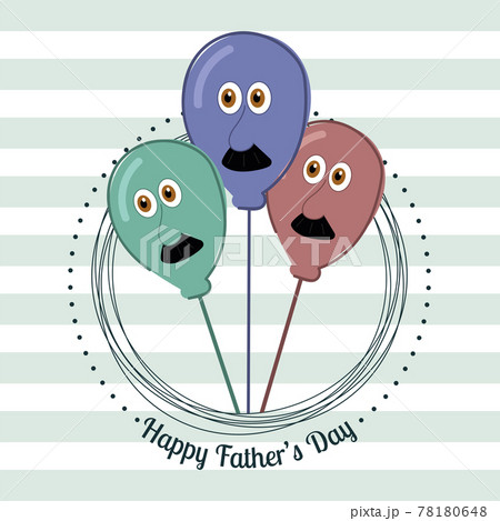 Group of balloons with mustaches on badge Father day poster Group of balloons with mustaches on badge Father day poster 78180648
