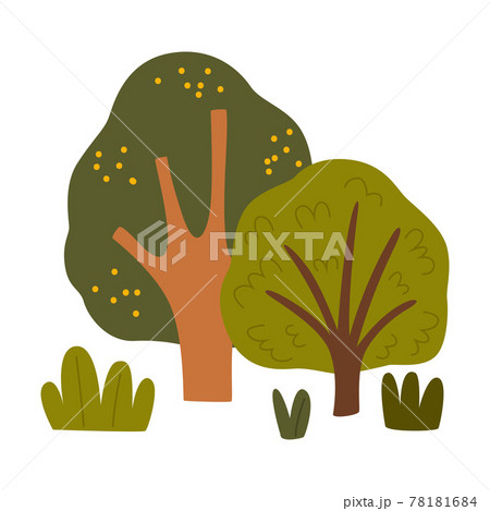 Farm Green Tree as Rural Landscape Element Vector Illustration 78181684