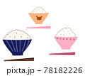 並ぶ茶碗、おうちごはん 78182226