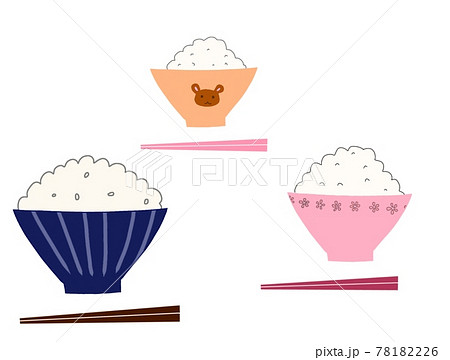 並ぶ茶碗、おうちごはん 78182226