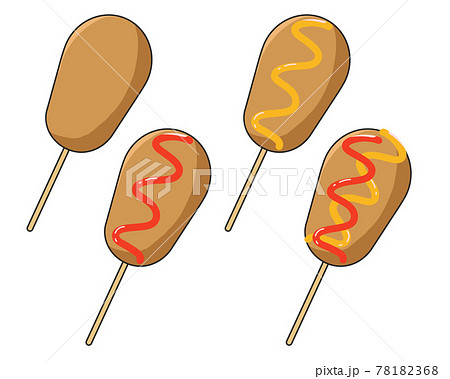 アメリカンドッグのイラスト素材
