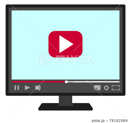 動画を再生するパソコンの画面 78182884