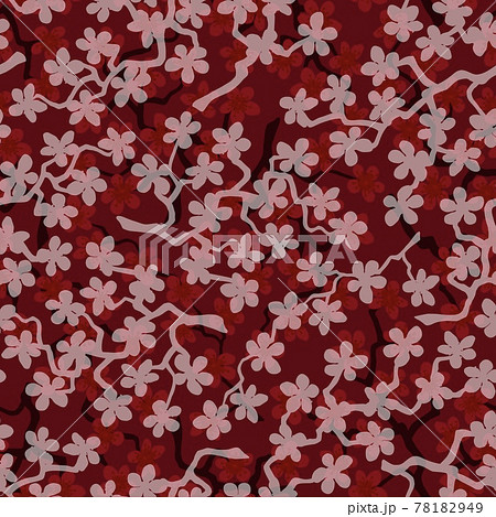 Seamless pattern with blossoming Japanese cherry sakura branches for fabric,packaging,wallpaper,textile decor,design, invitations,gift wrap,manufacturing.Red and pink flowers on ruby background. Seamless pattern with blossoming Japanese cherry sakura branches for fabric,packaging,wallpaper,textile decor,design, invitations,gift wrap,manufacturing.Red and pink flowers on ruby background. 78182949