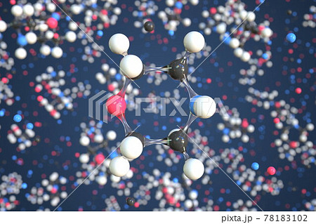 Morpholine molecule, conceptual molecular model. Chemical 3d rendering 78183102