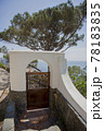 Door to heaven concept. Picturesque wooden wicket to house on Mediterranean Sea 78183835
