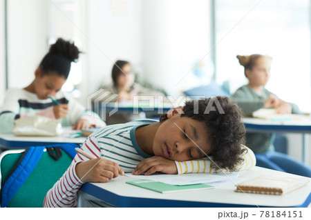 Boy Sleeping in School Boy Sleeping in School 78184151