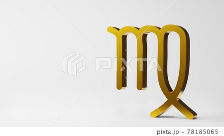 zodiac symbol VIRGO signs gold on white background 3D rendering zodiac symbol VIRGO signs gold on white background 3D rendering 78185065