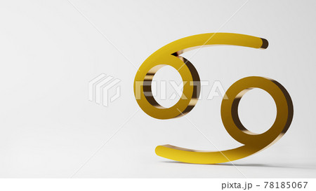 zodiac symbol CANCER signs gold on white background 3D rendering zodiac symbol CANCER signs gold on white background 3D rendering 78185067