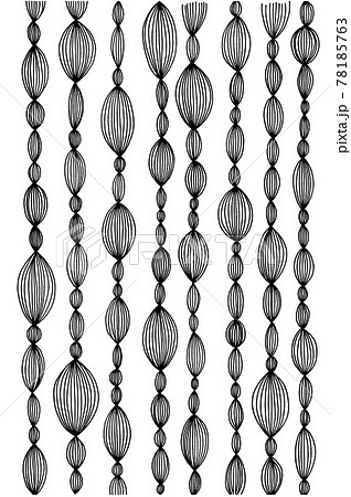 ポップな玉のれん 手描き素材 のイラスト素材