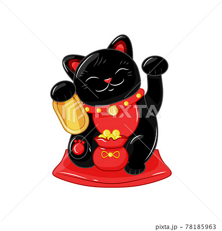 Japanese Traditional Cat Maneki Neko A のイラスト素材