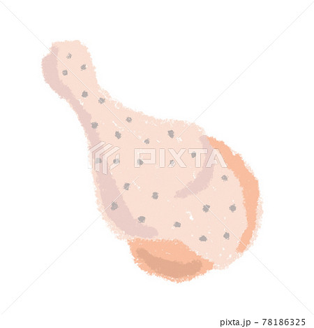 手羽元 鶏肉 イラスト 手描き クレヨンのイラスト素材