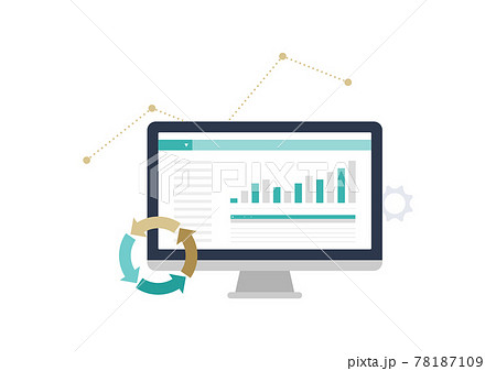 パソコン 仕事 解析 データ 分析のイラスト素材のイラスト素材 パソコン 仕事 解析 データ 分析のイラスト素材のイラスト素材