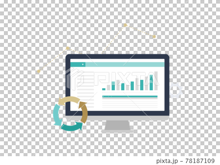 パソコン・仕事・解析・データ・分析のイラスト素材 78187109