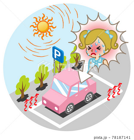 真夏の車内に放置された女の子 78187141