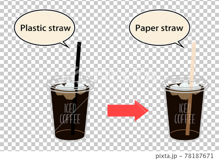 プラスチックストローから紙ストローへ 78187671