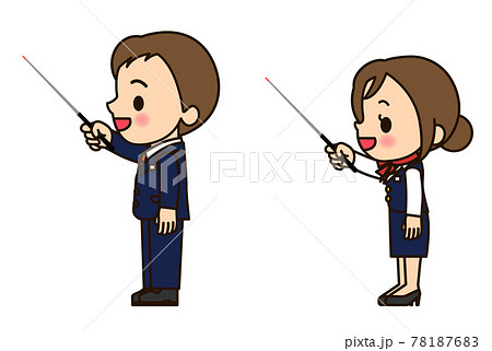 ビジネス男女 指し棒（横向き） 78187683
