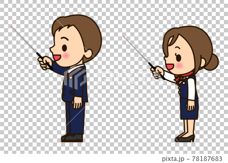 ビジネス男女 指し棒（横向き） 78187683