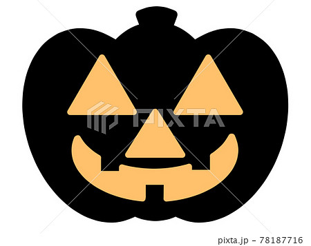ジャックオランタンのシルエットイラスト素材03のイラスト素材