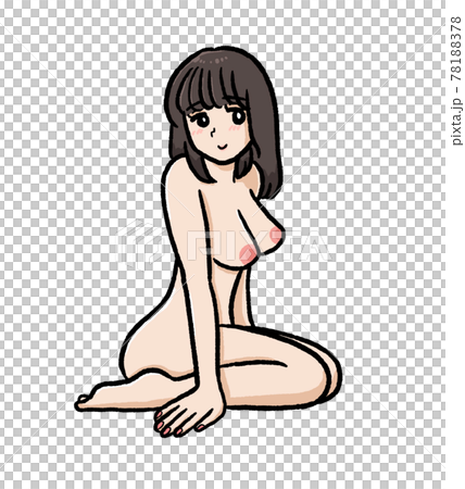 大きなおっぱいの全裸の女の子のイラスト 78188378