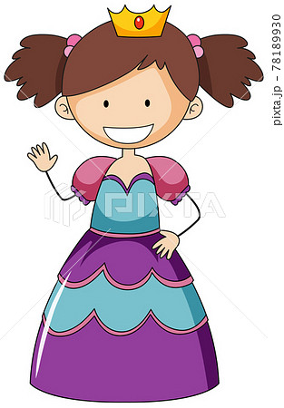 Simple cartoon character of a little princess 78189930