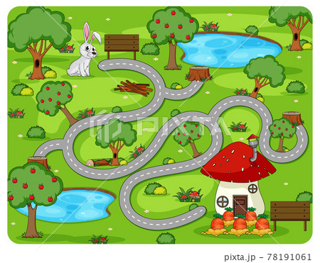 Cute cartoon maze game template 78191061