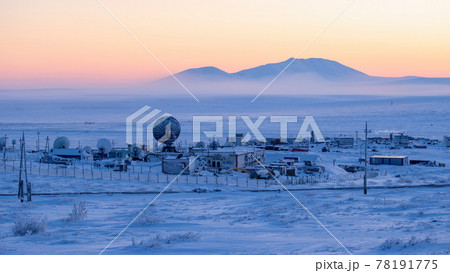 Winter Arctic industrial landscape. Winter Arctic industrial landscape. 78191775