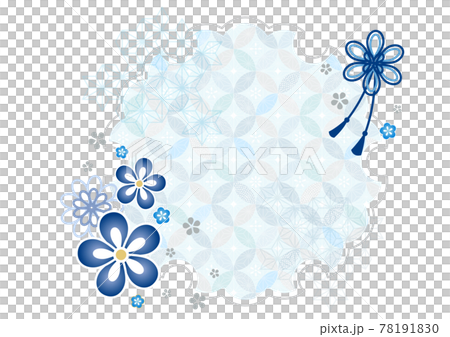 夏の和風 和柄 背景 フレーム 78191830