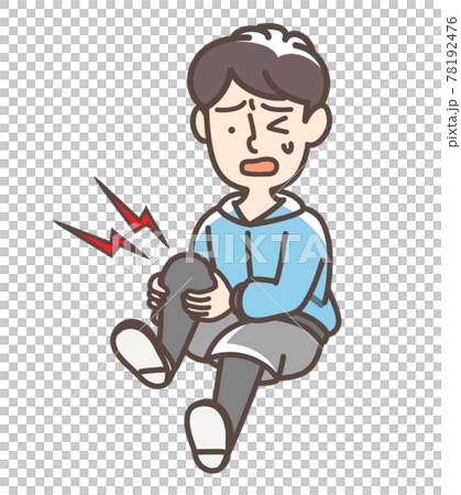 膝を痛める男性 78192476
