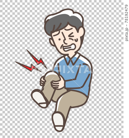 膝を痛める男性 78192479
