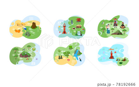 Wellcom to Jeju island in South Korea, traditional elements. Attraction landmarks of Jeju 78192666