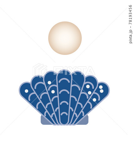 シンプルな真珠貝のアイコン ベクターイラストのイラスト素材