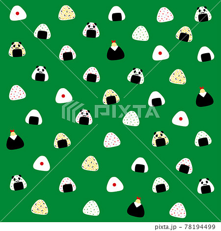 シンプルキュートなパンダおにぎり&おむすび色々模様正方形サイズその3 シンプルキュートなパンダおにぎり&おむすび色々模様正方形サイズその3 78194499