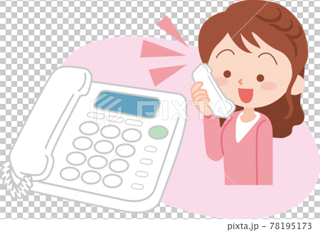 電話をかける女性_笑顔 78195173