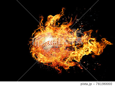 燃焼する炎の野球ボールのイラスト素材
