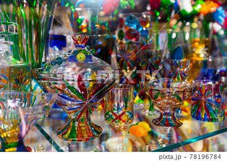 Murano art glass in Venetian souvenir shop Murano art glass in Venetian souvenir shop 78196784