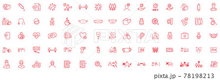 Set of Coronavirus and Vaccine line icons, covid19 Set of Coronavirus and Vaccine line icons, covid19 78198213