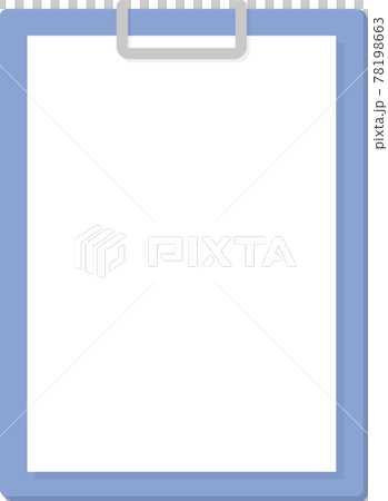 白い紙を挟んだ青いクリップボード 78198663