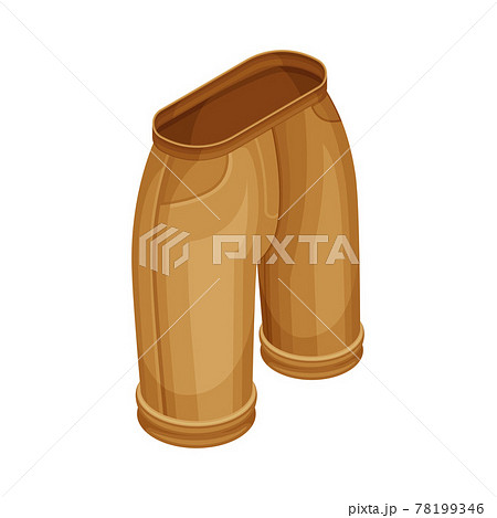 Brown Shorts with Side Pockets as Clothing or Apparel Item Made of Fabric Isometric Vector Illustration 78199346