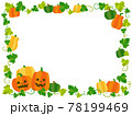 【フレーム】ハロウィンのかぼちゃとつた3 78199469