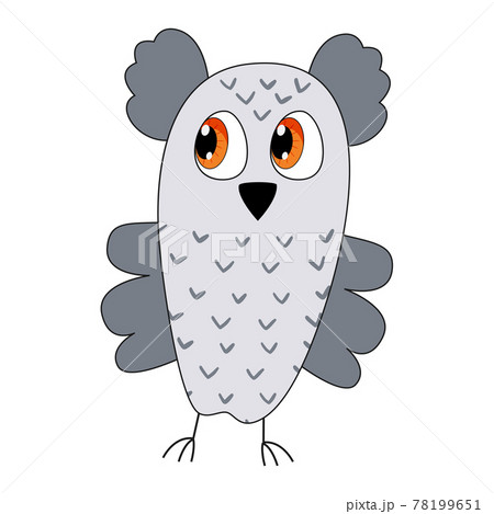 Cute cartoon owl in doodle style. Vector illustration. Cute cartoon owl in doodle style. Vector illustration. 78199651
