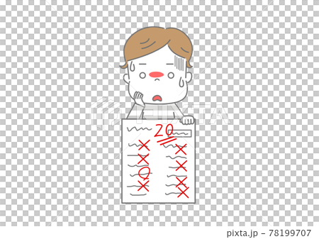 考試考得不好，嚇得滿頭大汗的男生 78199707