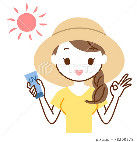 帽子をかぶった女性のイラスト素材 [78200278] - PIXTA