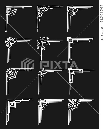 Art deco vintage border corners, dividers Art deco vintage border corners, dividers 78201245