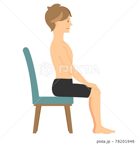 悪い姿勢で座る男性 78201946