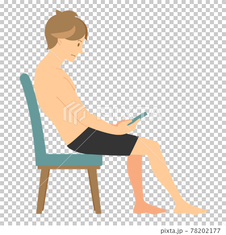 A man looking at a smartphone in a bad way 78202177