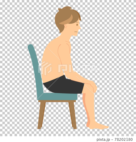 悪い姿勢で座る男性 悪い姿勢で座る男性 78202180