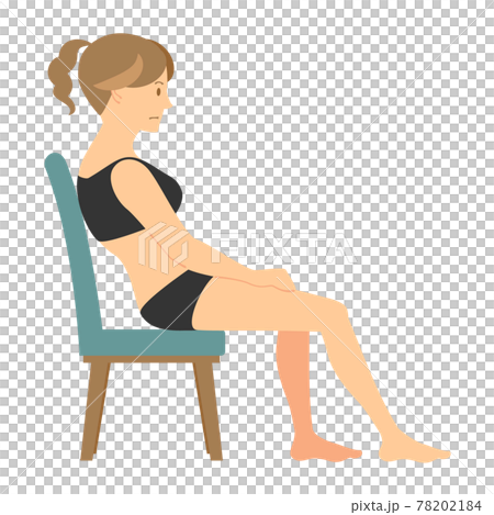 悪い姿勢で座る女性 78202184